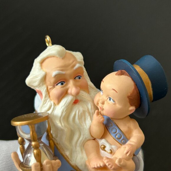 Hallmark Keepsake Ornament 1999 Welcome to 2000 Father Time and Baby New Year - Picture 8 of 16